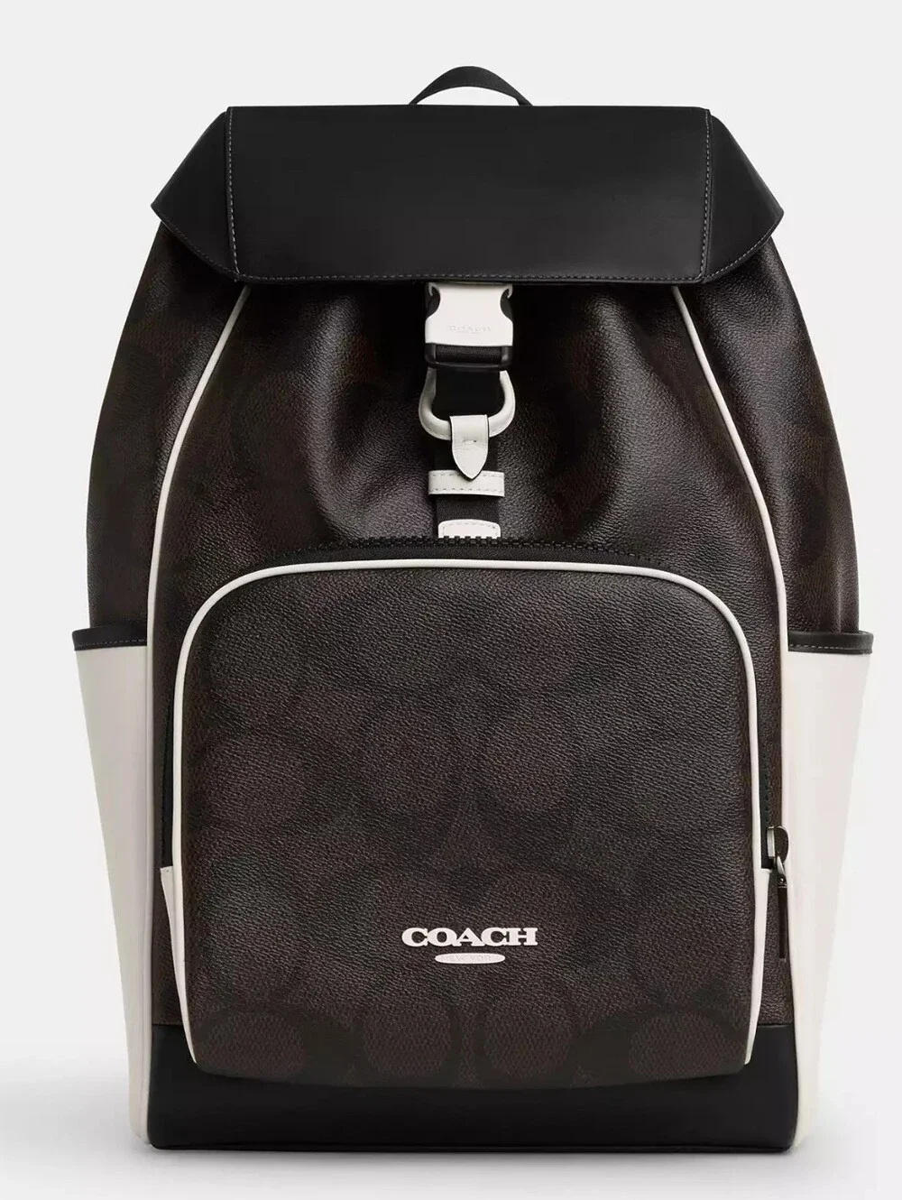Coach Racer Backpack In Blocked Signature Canvas